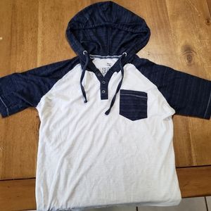 Men's Hooded Henley Baseball Shirt
